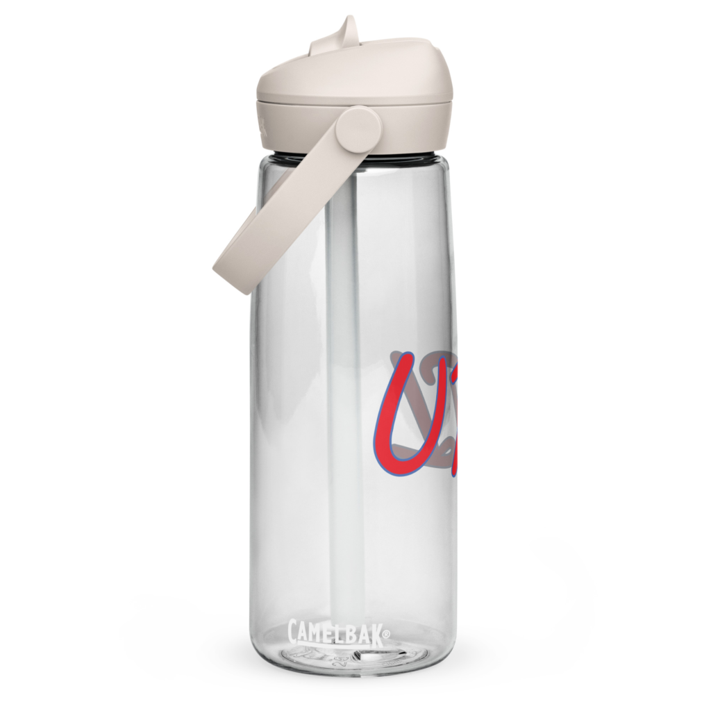 Flip straw water bottle
